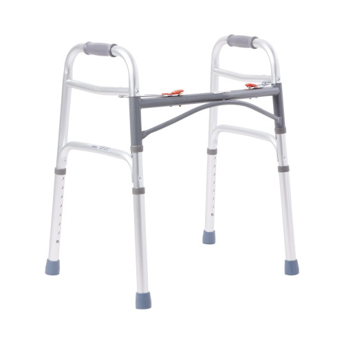McKesson Folding Walker, Adjustable Height, Aluminum Frame, 350 lbs. Weight Capacity, 25 to 32'' Height 146-10201-4 Pack of 1