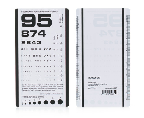 Eye Chart McKesson 14'' Distance Acuity Test 63-3053 Pack of 1