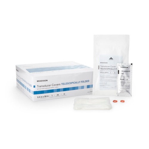 Ultrasound Transducer Cover Kit McKesson 5-1/2 x 58'' Polyurethane Sterile For use with Ultrasound External Probe 16-1406 Case of 240