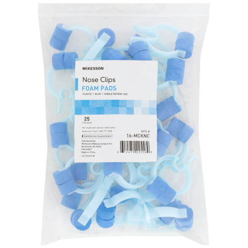 Nose Clip McKesson Foam, Disposable, Blue Plastic For Spirometer 16-MCKNC Case of 200