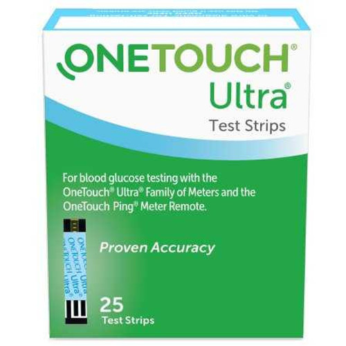 Blood Glucose Test Strips OneTouch Ultra 2 25 Test Strips per Box 20994 Box/25 LIFESCAN INC. 526621_BX