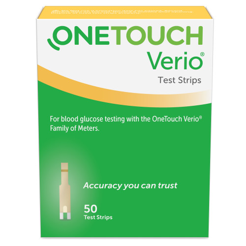 Blood Glucose Test Strips OneTouch Verio 50 Strips per Pack 022899 Box of 50