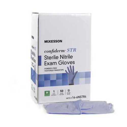 Exam Glove McKesson Confiderm STR Sterile Pair Blue Powder Free Nitrile Ambidextrous Textured Fingertips Not Chemo Approved X-Large 14-6NSTR8 Case/200 MCK BRAND 1065408_CS Exam Glove McKesson Confiderm STR Sterile Pair Blue Powder Free Nitrile Ambidextrous Textured Fingertips Not Chemo Approved X-Large 14-6NSTR8 Case/200 MCK BRAND 1065408_CS