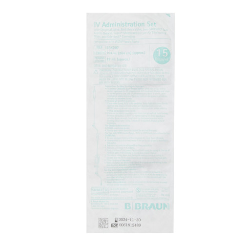 Caresite Primary IV Administration Set Gravity 2 Ports 15 Drops / mL Drip Rate 0.2 Micron Filter 104 Inch Tubing Solution Without Flow Regulator, 354207, Case of 50