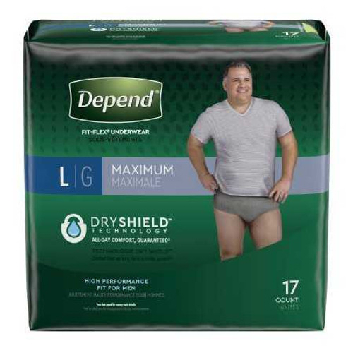 Adult Absorbent Underwear Depend FIT-FLEX Pull On Large Disposable Heavy Absorbency 47926 Pack/17 KIMBERLY CLARK PROFESSIONAL & 1090312_PK
