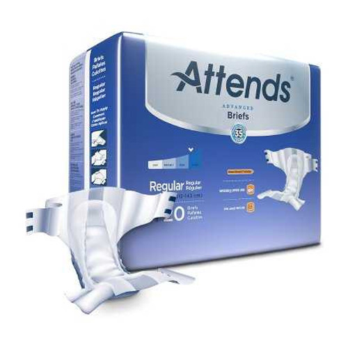 Adult Incontinent Brief AttendsAdvanced Tab Closure Regular Disposable Heavy Absorbency DDC25 Case/80 ATTENDS HEALTHCARE PRODUCTS 950224_CS
