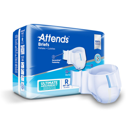Attends Advanced Incontinence Brief Adult Regular Unisex Disposable Heavy Absorbency, DDC25, Case of 80