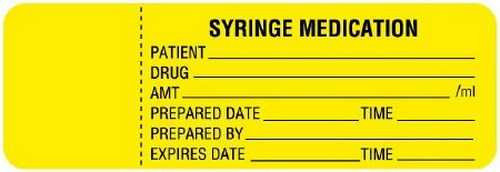 Syringe Label Anesthesia Drug Label SYRINGE MEDICATION / PATIENT / DRUG / AMT / ml / PREPARED DATE TIME PREPARED BY / EXPIRES DATE TIME Fluorescent Yellow 1 X 3 Inch ULCU223 Roll/1 UNITED AD LABEL CO INC 1078345_RL