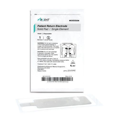 Patient Return Electrode McKesson Single Without Cord 22-ESRS Box of 50