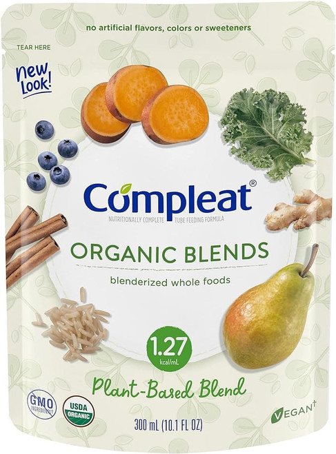Compleat Organic Blends Plant Based, Blended Whole Foods, 10.1 oz. per Pouch, Case of 24 Pouches