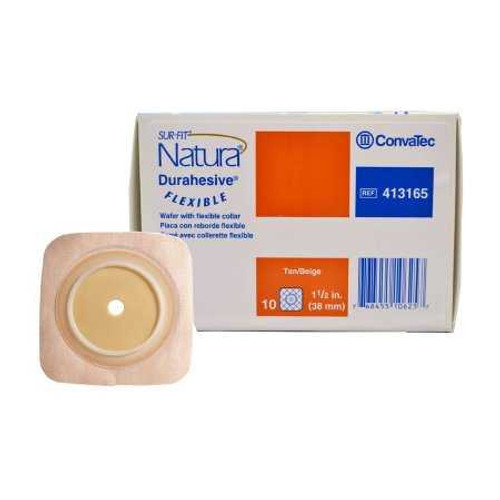 Ostomy Barrier Sur-Fit Natura Durahesive Trim to Fit Flexible Tape 1-1/2 Inch Flange 4 X 4 Inch 413165 Box/10 CONVA TEC 461919_BX Ostomy Barrier Sur-Fit Natura Durahesive Trim to Fit Flexible Tape 1-1/2 Inch Flange 4 X 4 Inch 413165 Box/10 CONVA TEC 461919_BX