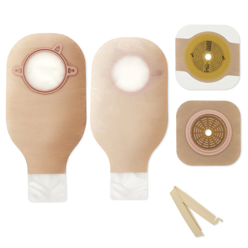 Ileostomy / Colostomy Pouch New Image Two-Piece System 12 Inch Length Flat, Trim to Fit Drainable 19104 Box of 5