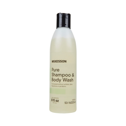 Shampoo and Body Wash McKesson Pure 8 oz. Flip Top Bottle Unscented 53-16223-8 Pack of 1