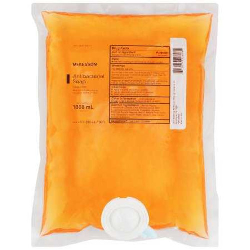 Antibacterial Soap McKesson Liquid 1,000 mL Dispenser Refill Bag Clean Scent 53-28066-1000 Case of 10 McKesson 1067681_CS