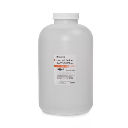 McKesson Irrigation Solution - OTC 0.9% Sodium Chloride Not for Injection Bottle 1,000 mL, 37-6281, Case of 6