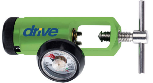Drive Oxygen Regulator Click Style 0 - 15 LPM Barb Outlet CGA-870, 18302GN, Pack of 1