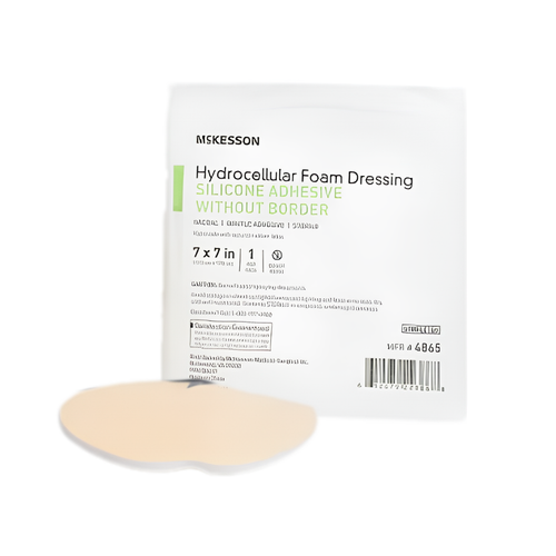 McKesson Foam Dressing 7 X 7 Inch Without Border Film Backing Silicone Gel Adhesive Sacral Sterile, 4865, Pack of 1