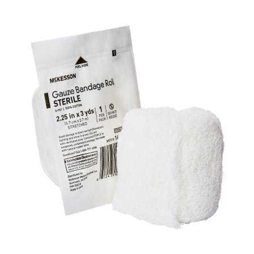 Fluff Bandage Roll McKesson Gauze 6-Ply 2-1/4 Inch X 3 Yard Roll Sterile 16-4062 Case/96 MCK BRAND 1056324_CS
