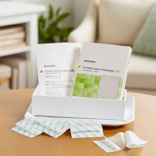 Wound Contact Layer Dressing McKesson Silicone 3 X 4 Inch 4816 Case/40 MCK BRAND 1083095_CS