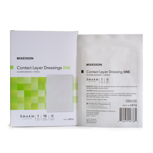 McKesson Wound Contact Layer Dressing 3 X 4 Inch Sterile, 4816, Case of 40