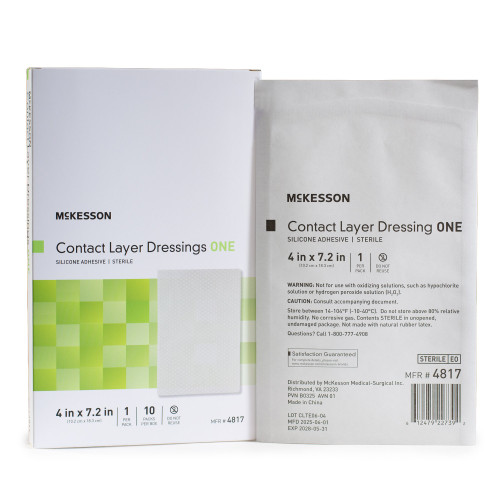 McKesson Wound Contact Layer Dressing 4 X 7.2 Inch Sterile, 4817, Case of 70
