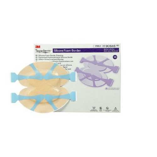 Silicone Foam Dressing 3M Tegaderm 6 X 6 Inch Heel / Contour Without Border Sterile 90646 Case/20 3M 1078887_CS