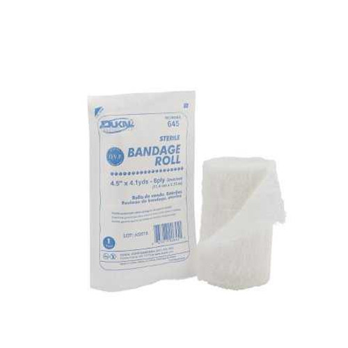 Fluff Bandage Roll Dukal Cotton 6-Ply 4-1/2 Inch X 4-1/10 Yard Roll Sterile 645 Each/1 DUKAL CORPORATION 360488_EA