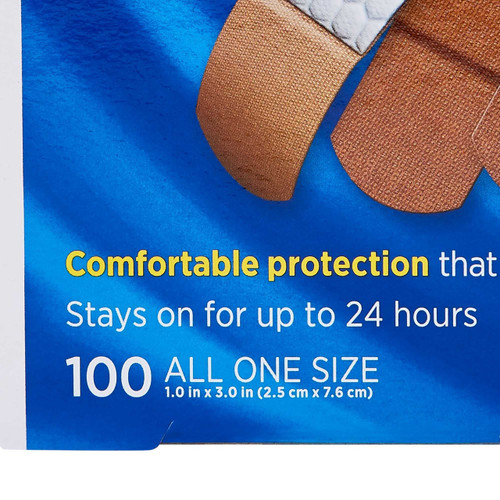 Adhesive Strip Band-Aid 1 X 3 Inch Fabric Rectangle Tan Sterile 10381370044441 Box/100 JOHNSON&JOHNSON CONSUMER INC 115847_BX