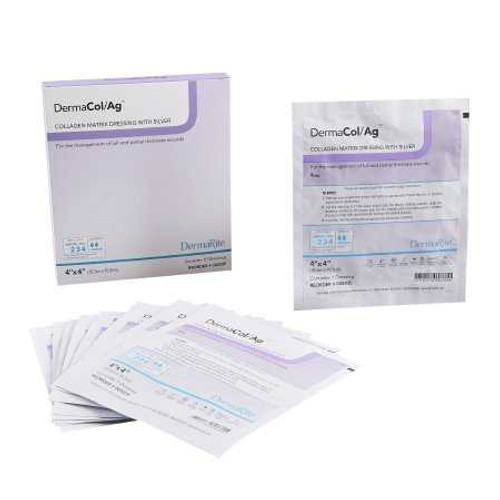 Collagen Dressing with Silver Matrix DermaCol/Ag Collagen/Sodium Alginate/Carboxyl Methylcellulose/EDTA/Silver Chloride 4 X 4 Inch 00503E Each/1 DERMARITE INDUSTRIES LLC 825653_EA