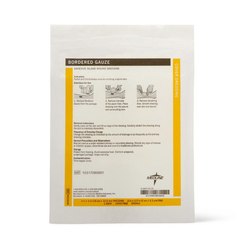 Medline Island Dressing 4 X 5 Inch Rectangle Sterile Water Resistant Nonwoven Backing, MSC3245, Box of 15