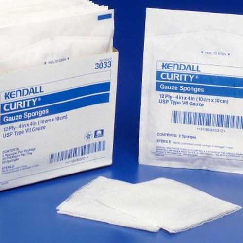 Gauze Sponge Curity Gauze 16-Ply 4 X 4 Inch Square Sterile 7605 Case/128 KENDALL HEALTHCARE PROD INC. 1158693_CS