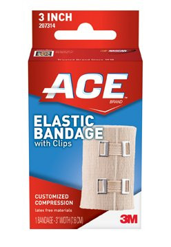 Elastic Bandage 3M ACE 3 Inch Width Clip Detached Closure Tan NonSterile Standard Compression 207314 Pack of 1