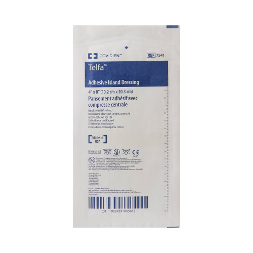 Telfa Island Dressing 4 X 8 Inch Rectangle Sterile, 7541, Case of 100