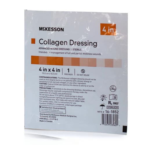 McKesson Collagen Dressing 4 X 4 Inch Square Sterile, 16-1852, Pack of 1