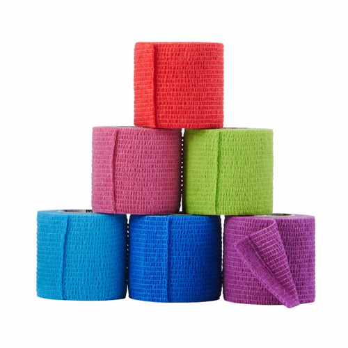 Cohesive Bandage McKesson 2 Inch X 5 Yard Standard Compression Self-adherent Closure Purple / Pink / Green / Light Blue / Royal Blue / Red NonSterile 16-53222 Each/1 MCK BRAND 1032955_EA