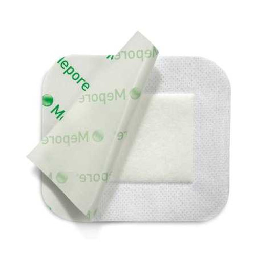 Adhesive Dressing Mepore® 3-3/5 x 8 Inch Nonwoven Spunlace Polyester Rectangle White Sterile 671100 Pack of 1 Mepore® 787100_EA