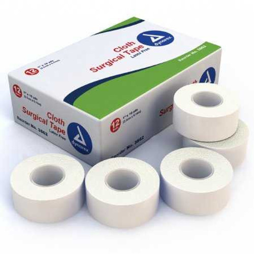 Medical Tape Dynarex Cloth 1 Inch x 10 Yard White NonSterile 3562 Box of 12 DYNAREX CORP. 807772_BX