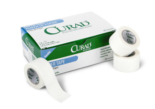 Curad Medical Tape White 1 in X 10 yd Paper, NON270001, Roll of 1