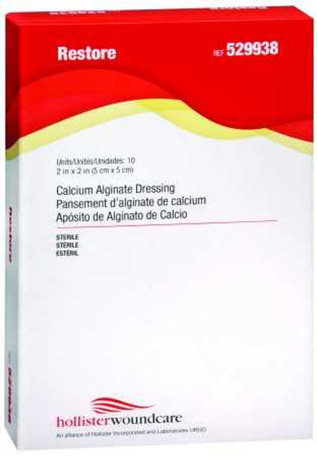 Calcium Alginate Dressing Restore 2 X 2 Inch Square Calcium Alginate Sterile 529938 Each/1 HOLLISTER, INC. 373805_EA