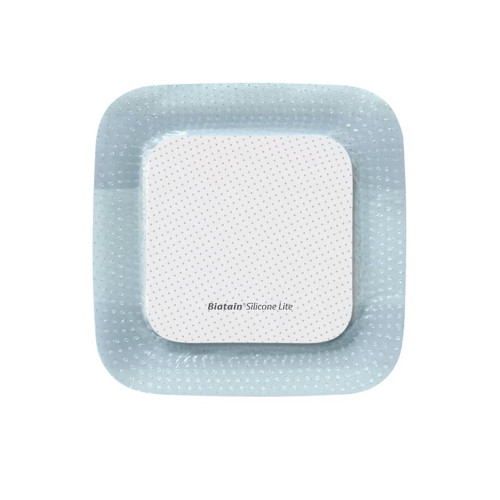 Biatain Silicone Lite Thin Foam Dressing 3 X 3 Inch With Border Film Backing Silicone Adhesive Square Sterile, 33444, Pack of 1