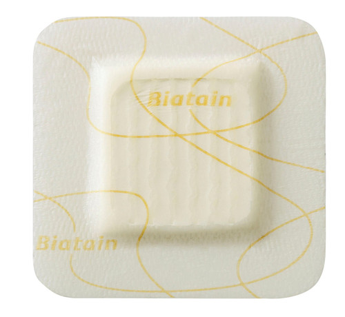 Biatain Silicone Lite Thin Foam Dressing 4 X 4 Inch With Border Film Backing Silicone Adhesive Square Sterile, 33445, Pack of 1