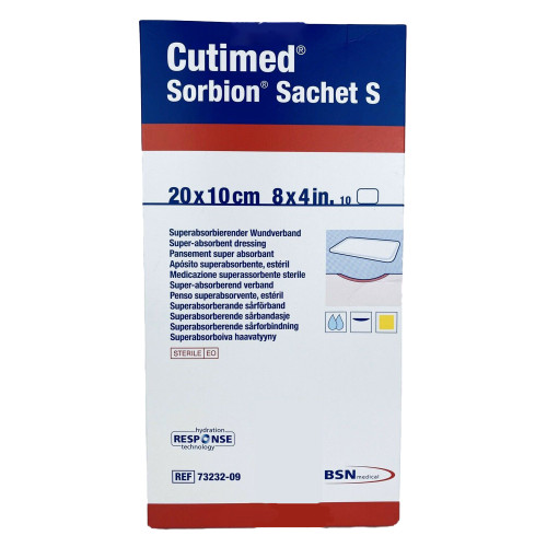 Cutimed Sorbion Sachet S Gelling Fiber Wound Dressing 4 X 8 Inch Rectangle Sterile, 7323209, Pack of 1