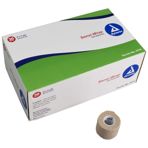 Cohesive Bandage Sensi-Wrap 2 Inch x 5 Yard Standard Compression Self-adherent Closure Tan NonSterile 3172 Case of 36 DYNAREX CORP. 795671_CS Cohesive Bandage Sensi-Wrap 2 Inch x 5 Yard Standard Compression Self-adherent Closure Tan NonSterile 3172 Case of 36 DYNAREX CORP. 795671_CS