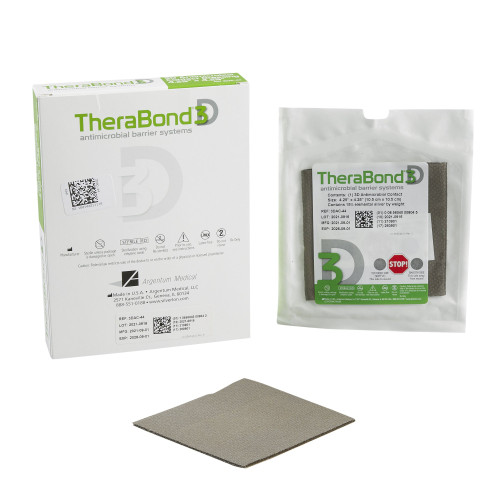 TheraBond 3D Silver Wound Contact Layer Dressing 4-1/2 X 4-1/4 Inch Square Sterile, 3DAC-44, Box of 10