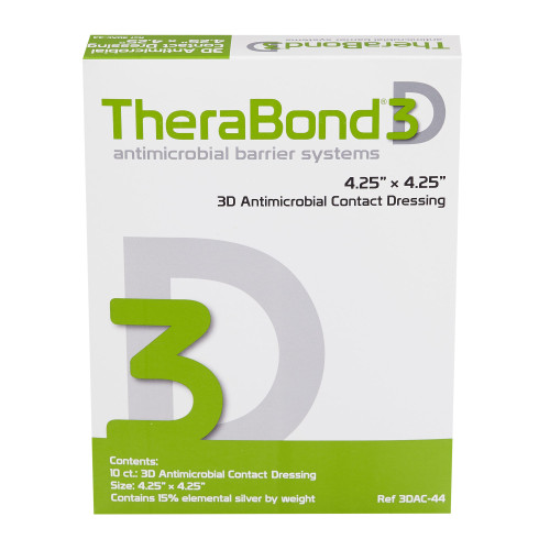 TheraBond 3D Silver Wound Contact Layer Dressing 4-1/2 X 4-1/4 Inch Square Sterile, 3DAC-44, Box of 10