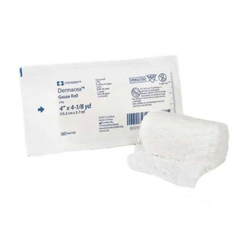Fluff Dressing Dermacea Gauze 3-Ply 4 Inch X 4-1/10 Yard Roll Sterile 441105 Case/96 KENDALL HEALTHCARE PROD INC. 529114_CS