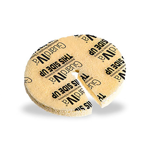 GuardIVa Antimicrobial Hemostatic Protective Disc CHG (Chlorhexidine Glutonate) 1 Inch Disc / 7 mm Hole Diameter Sterile, FP-24-AD012, Box of 10