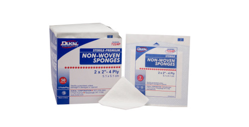 Clinisorb Nonwoven Sponge 2 X 2 Inch 4-Ply Sterile 2 per Pack, 7224, Pack of 1