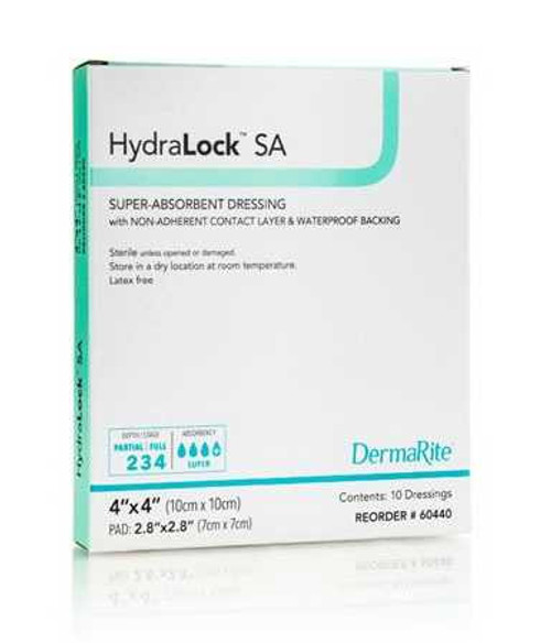 DRSG HYDRALOCK ABSRB 3X3 10/BX DERMRT 60330 Box/10 DERMARITE INDUSTRIES LLC 949201_BX