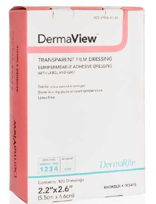 Transparent Film Dressing DermaView Roll 4 Inch X 11 Yard 2 Tab Delivery With Label Sterile 15411 Each/1 DERMARITE INDUSTRIES LLC 946686_EA